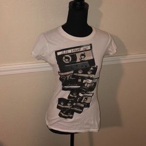 Classic white Tee with cassette screen print